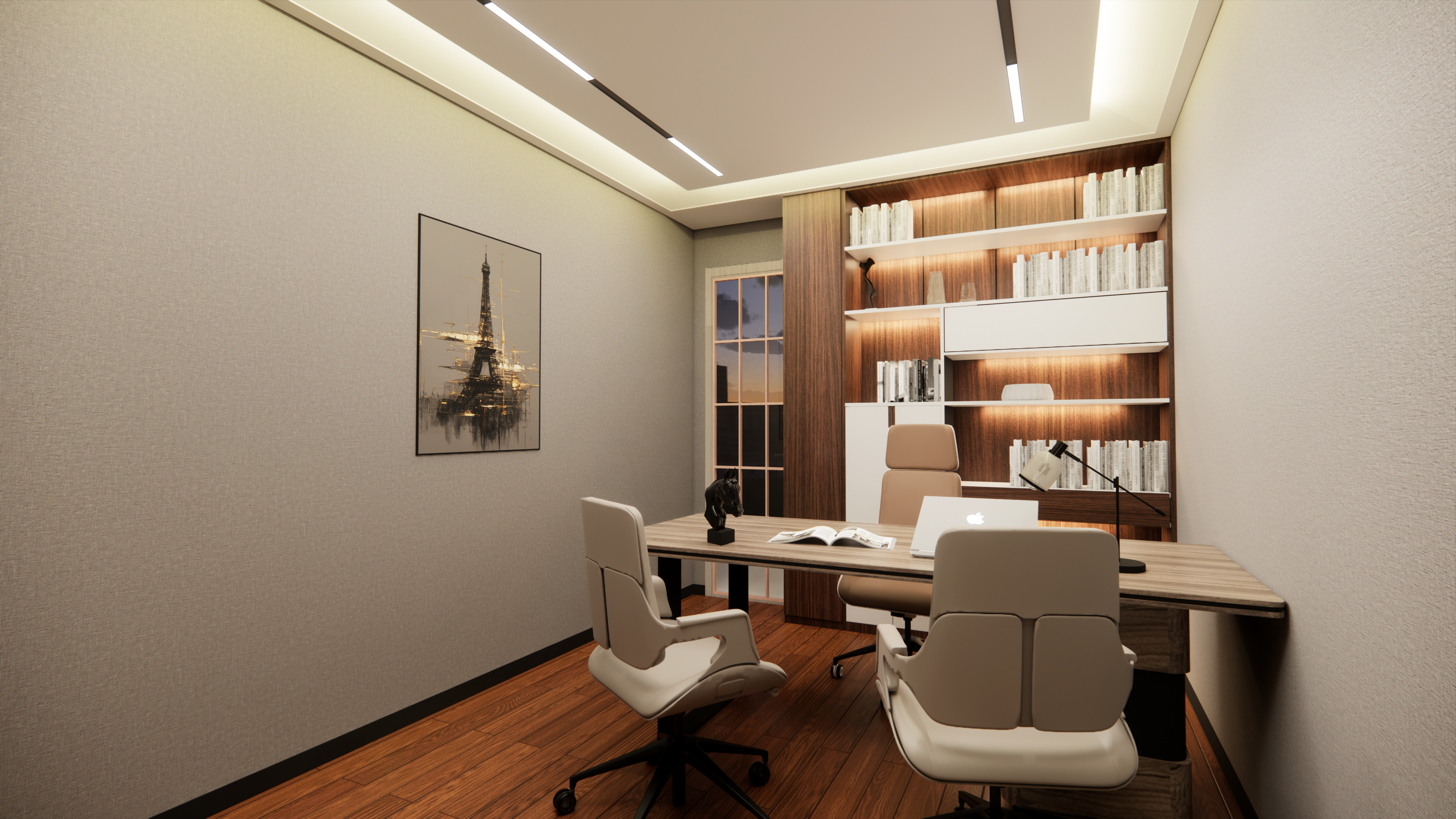 Director's room at Bansal Tower with executive furniture and premium finishes