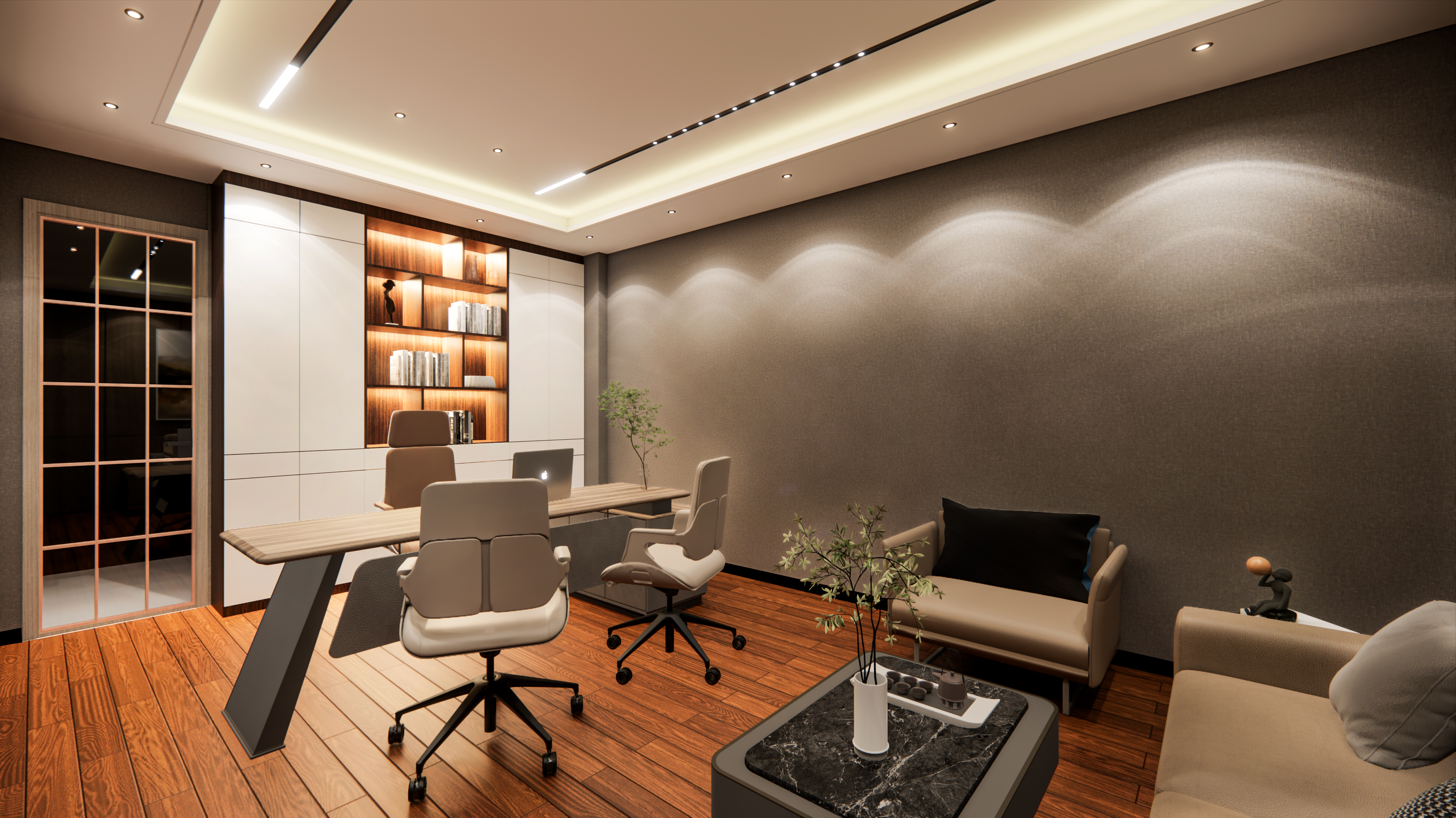 Managing Director office interior with custom furniture