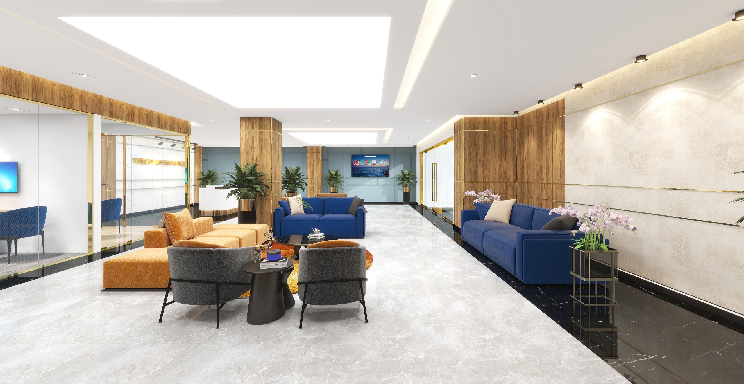 Ground floor view of Theon pharmaceutical office reception